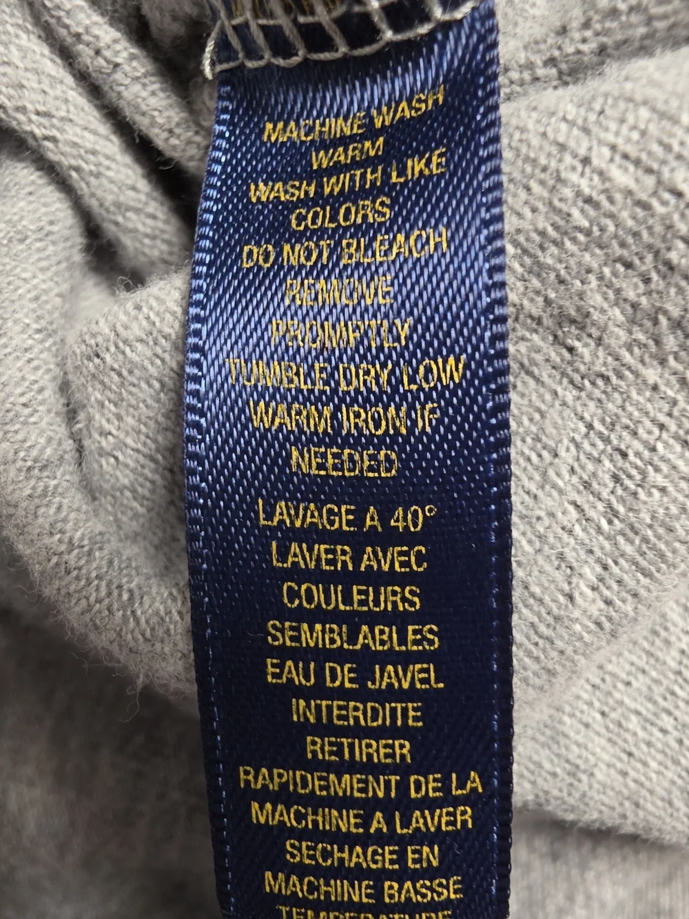 Rugby Ralph Lauren Light Gray Polo with Navy 'R' Crest